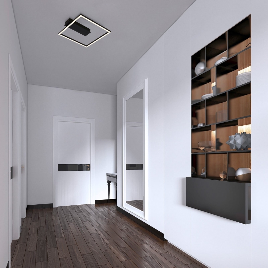 Briloner - FRAME LED Ceiling Light, 14 W, 230 V, 3000 K, 30 x 32 cm, Black