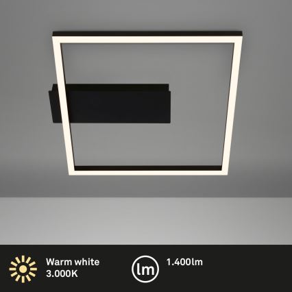 Briloner - FRAME LED Ceiling Light, 14 W, 230 V, 3000 K, 30 x 32 cm, Black
