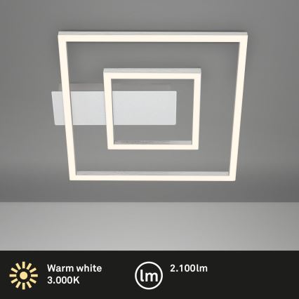 Briloner - FRAME LED Ceiling Light / 22W / 230V / 3000K / 30 x 32 cm / matte chrome