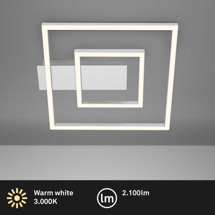 Briloner - FRAME LED Ceiling Light / 22W / 230V / 3000K / 30 x 32 cm / matte chrome