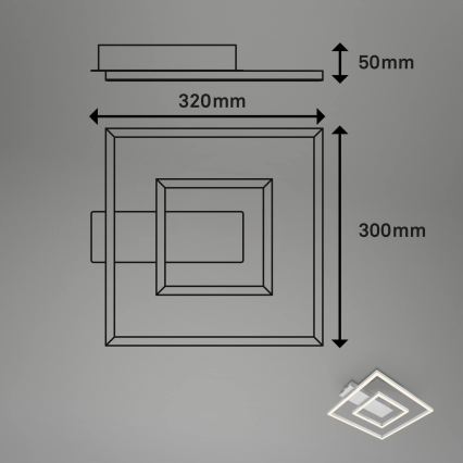 Briloner - FRAME LED Ceiling Light / 22W / 230V / 3000K / 30 x 32 cm / matte chrome