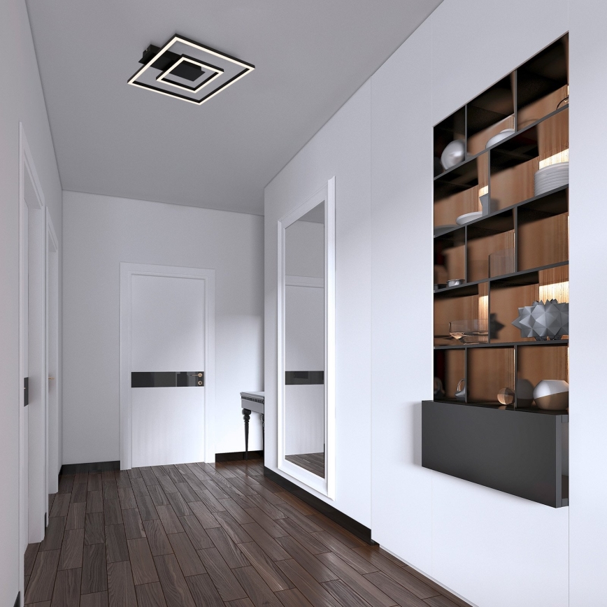 Briloner - FRAME LED Ceiling Light 22W/230V 3000K 30x32 cm Black