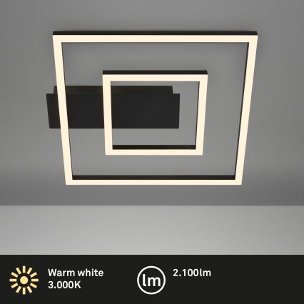 Briloner - FRAME LED Ceiling Light 22W/230V 3000K 30x32 cm Black