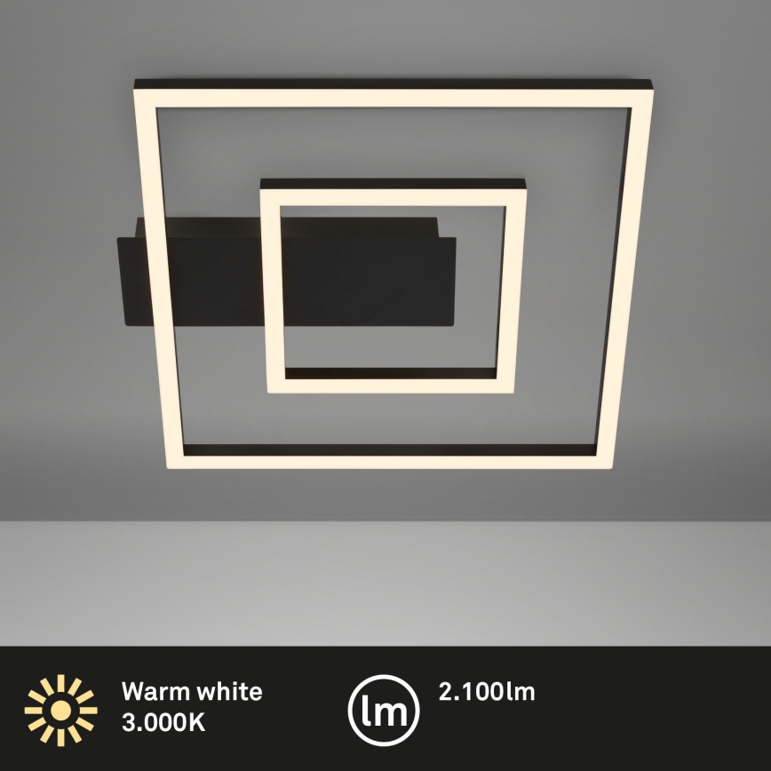 Briloner - FRAME LED Ceiling Light 22W/230V 3000K 30x32 cm Black