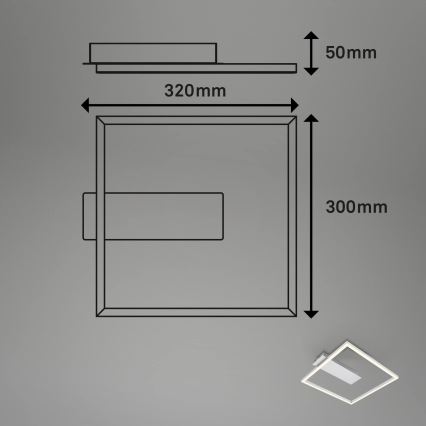 Briloner - FRAME LED Ceiling Light LED/14W/230V 3000K 30x32 cm matte chrome