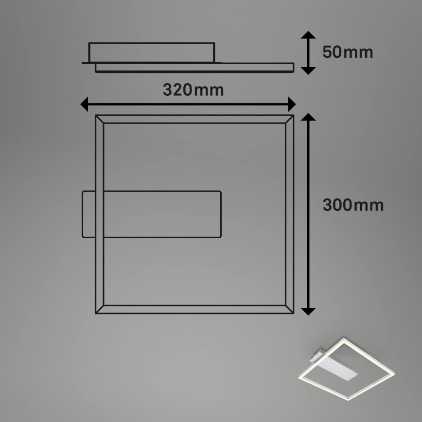 Briloner - FRAME LED Ceiling Light LED/14W/230V 3000K 30x32 cm matte chrome