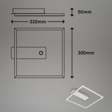 Briloner - LED ceiling light with motion and dusk sensor FRAME LED/14W/230V 3000K 30x32 cm matte chrome