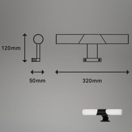 Briloner - LED Bathroom Mirror Light LED/7W/230V 4000K IP44 32 cm Black