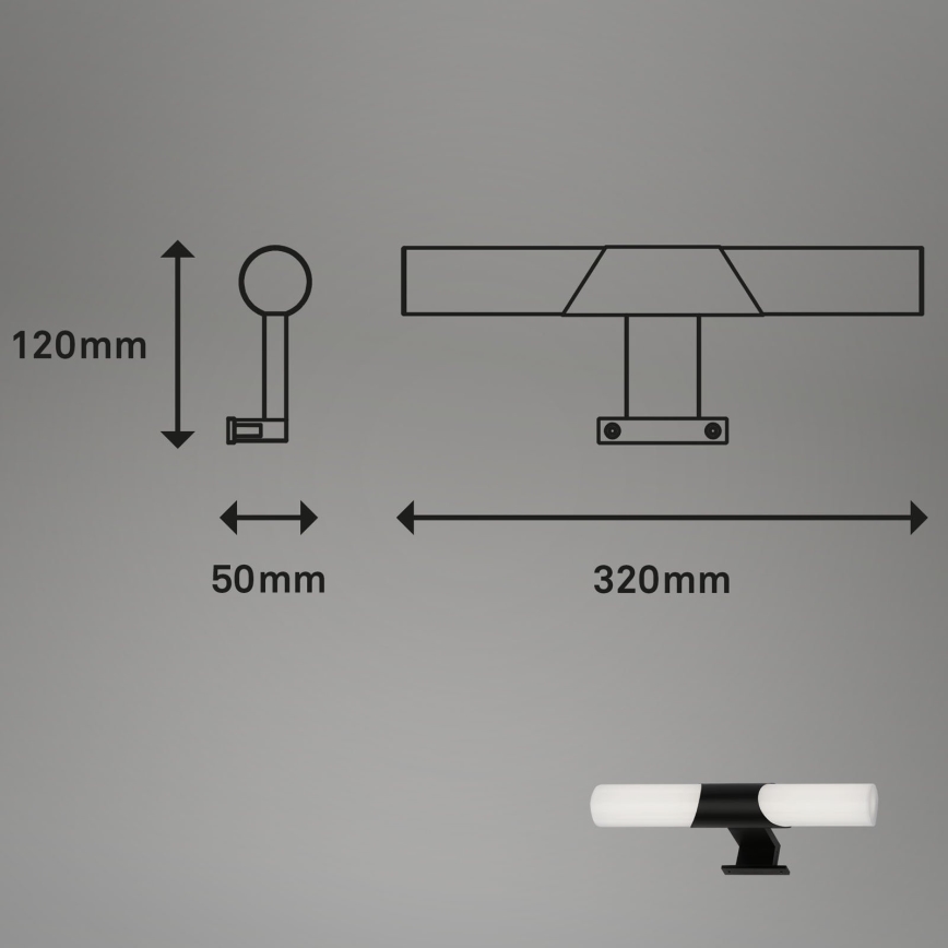 Briloner - LED Bathroom Mirror Light LED/7W/230V 4000K IP44 32 cm Black