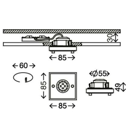 Briloner - LED Bathroom recessed light ATTACH LED/5W/230V IP44