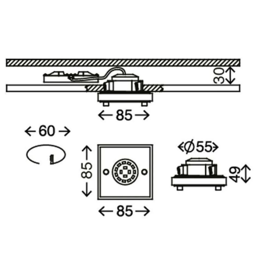Briloner - LED Bathroom recessed light ATTACH LED/5W/230V IP44