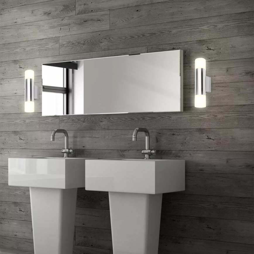Briloner - LED Bathroom Wall Light, 2 x GU10 / 4.8W / 230V, IP44, 3000K, Polished Chrome