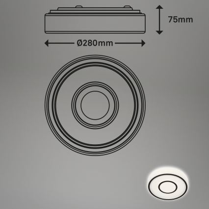 Briloner - LED Ceiling light SIRKEL LED/12W/230V black