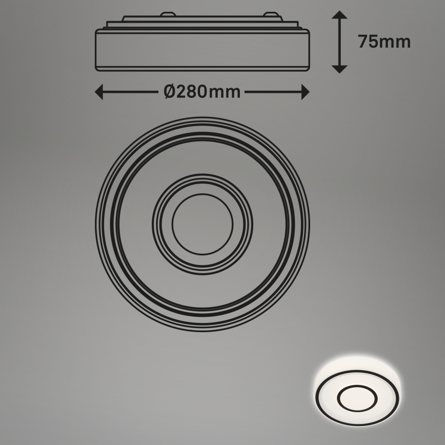 Briloner - LED Ceiling light SIRKEL LED/12W/230V black