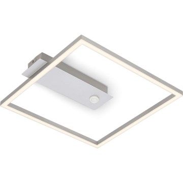 Briloner - LED ceiling light with motion and dusk sensor FRAME LED/14W/230V 3000K 30x32 cm matte chrome