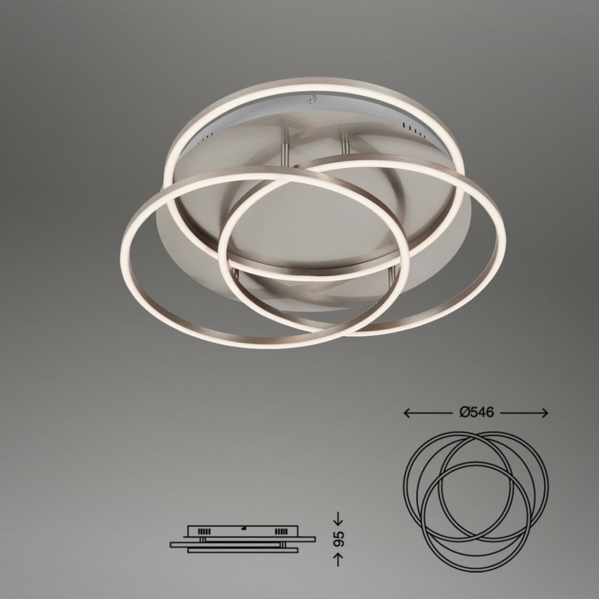 Briloner - LED Dimmable ceiling light FRAMES LED/60W/230V matte chrome