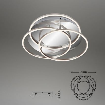 Briloner - LED Dimmable ceiling light FRAMES LED/60W/230V shiny chrome