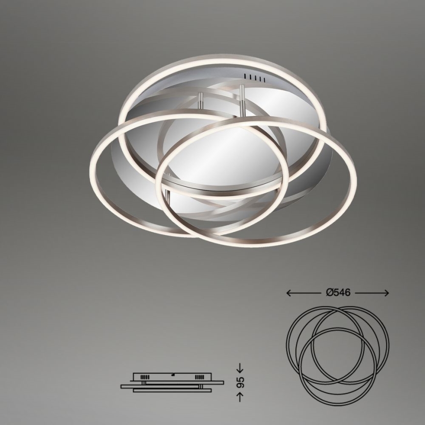 Briloner - LED Dimmable ceiling light FRAMES LED/60W/230V shiny chrome