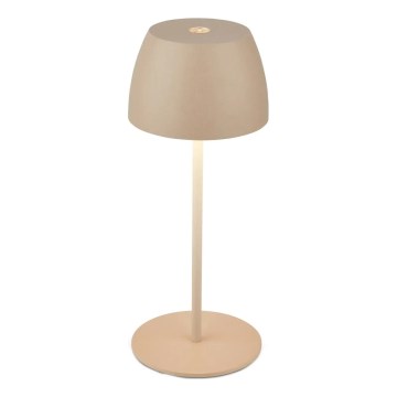 Briloner - LED Dimmable Rechargeable Touch Outdoor Table Lamp MINI LED/2.5W/5V IP44 1800 mAh Beige