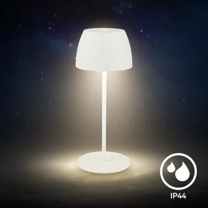 Briloner - MINI LED Dimmable Rechargeable Touch Outdoor Table Lamp, 2.5W/5V, IP44, 1800 mAh, White