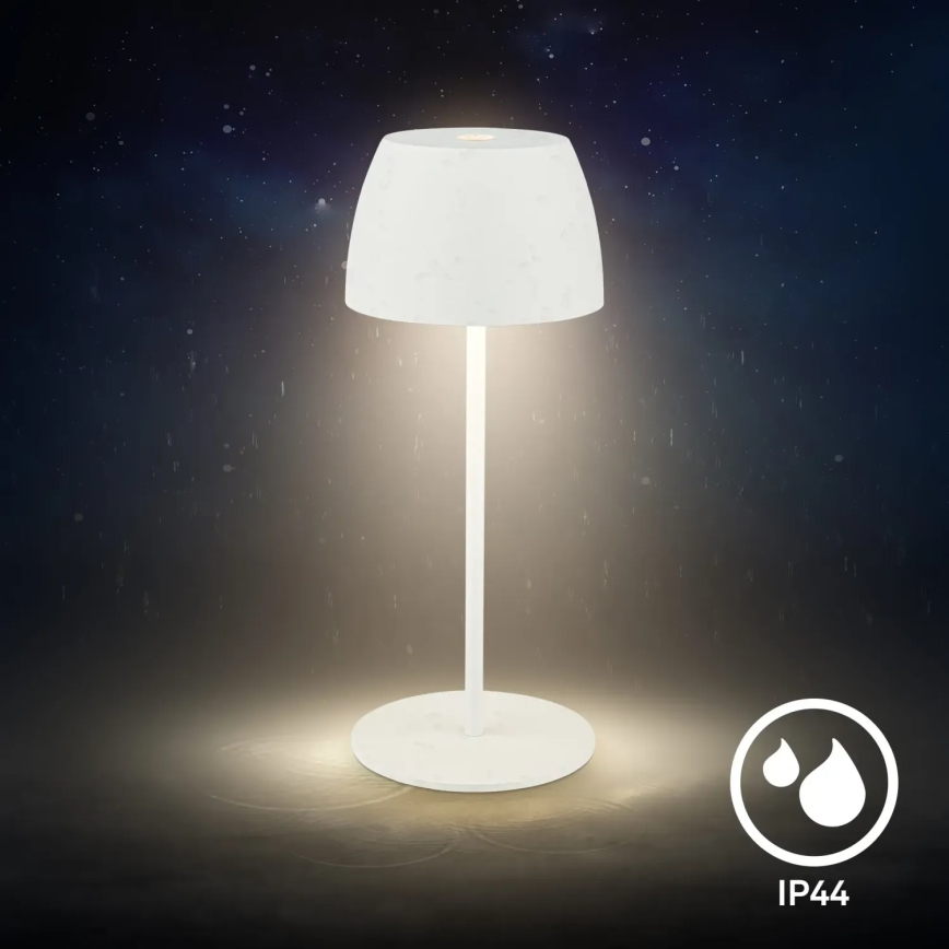 Briloner - MINI LED Dimmable Rechargeable Touch Outdoor Table Lamp, 2.5W/5V, IP44, 1800 mAh, White
