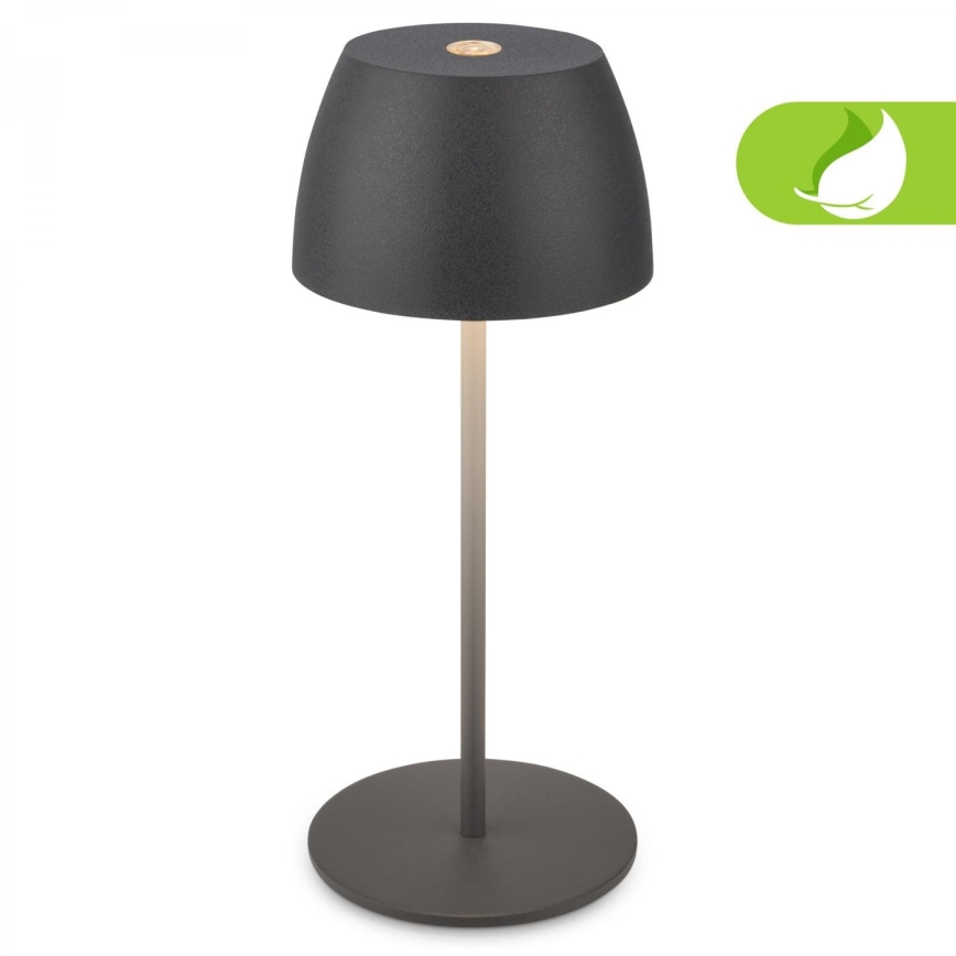 Briloner - Dimmable rechargeable touch-operated outdoor LED table lamp MINI LED/2,5W/5V IP44 1800 mAh anthracite