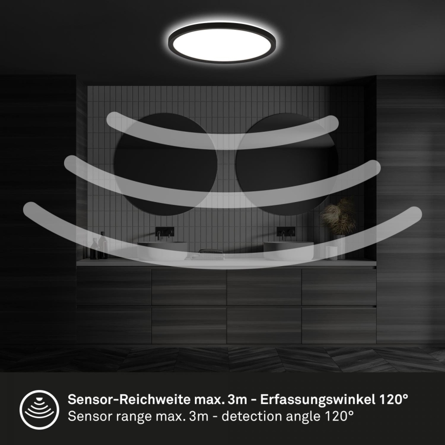 Briloner - LED Bathroom Ceiling Light with MOVE Sensor LED/18W/230V IP44 Ø 29 cm White
