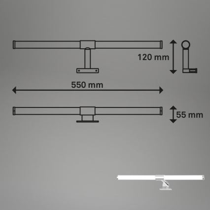 Briloner - SALA LED Bathroom Mirror Light 8W/230V 4000K IP44 55 cm
