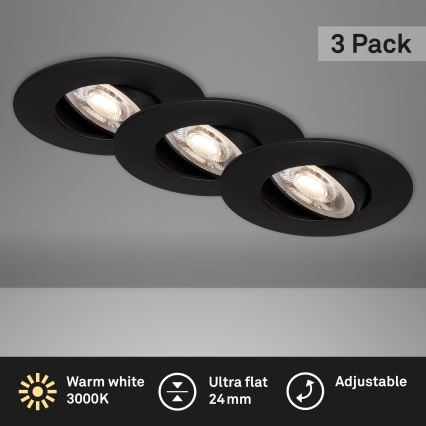 Briloner - SET 3x LED Bathroom recessed light LED/4,9W/230V IP23