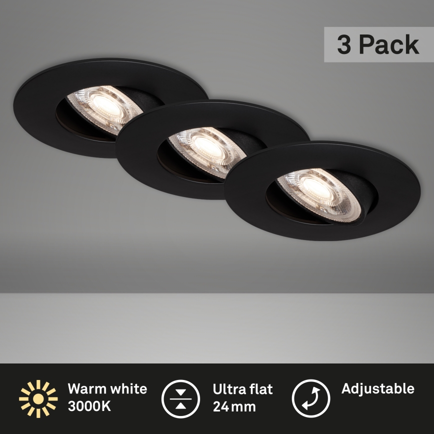 Briloner - SET 3x LED Bathroom recessed light LED/4,9W/230V IP23