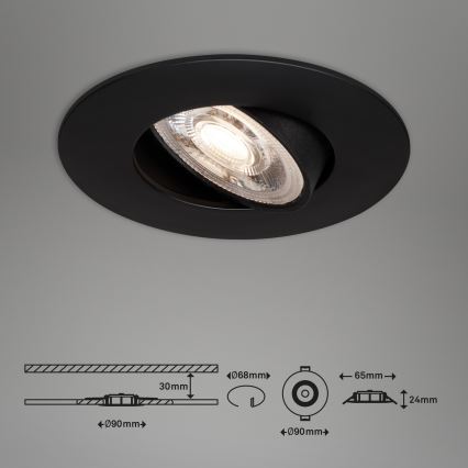 Briloner - SET 3x LED Bathroom recessed light LED/4,9W/230V IP23