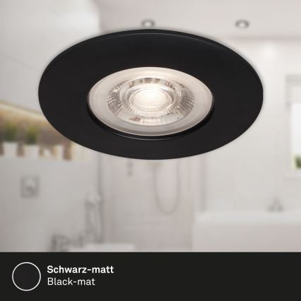 Briloner - SET 3x LED Bathroom recessed light LED/4,9W/230V IP44 black