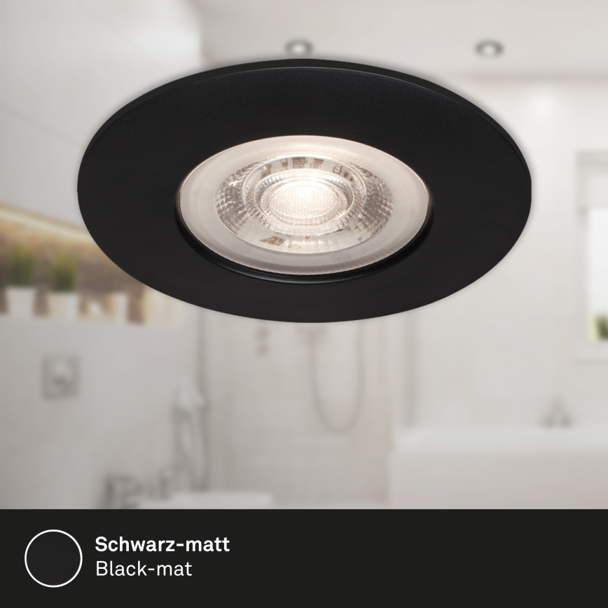 Briloner - SET 3x LED Bathroom recessed light LED/4,9W/230V IP44 black