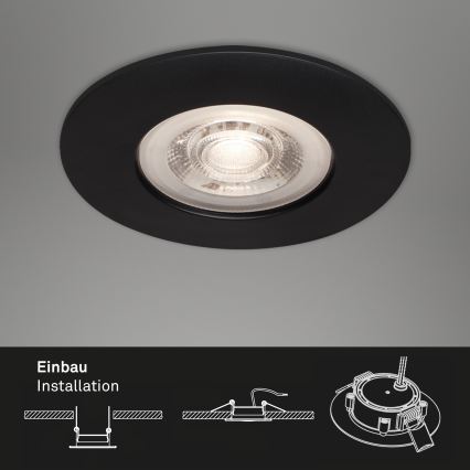 Briloner - SET 3x LED Bathroom recessed light LED/4,9W/230V IP44 black
