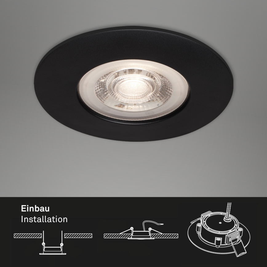 Briloner - SET 3x LED Bathroom recessed light LED/4,9W/230V IP44 black