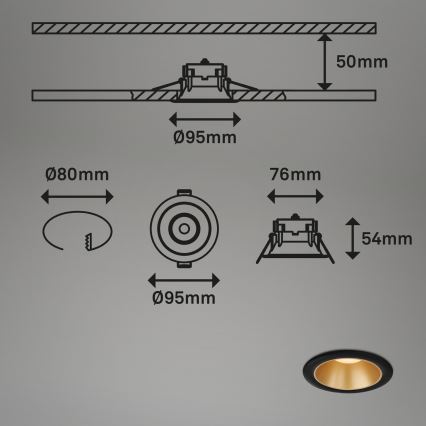 Briloner - SET 3x LED Bathroom recessed light LED/4,9W/230V IP44
