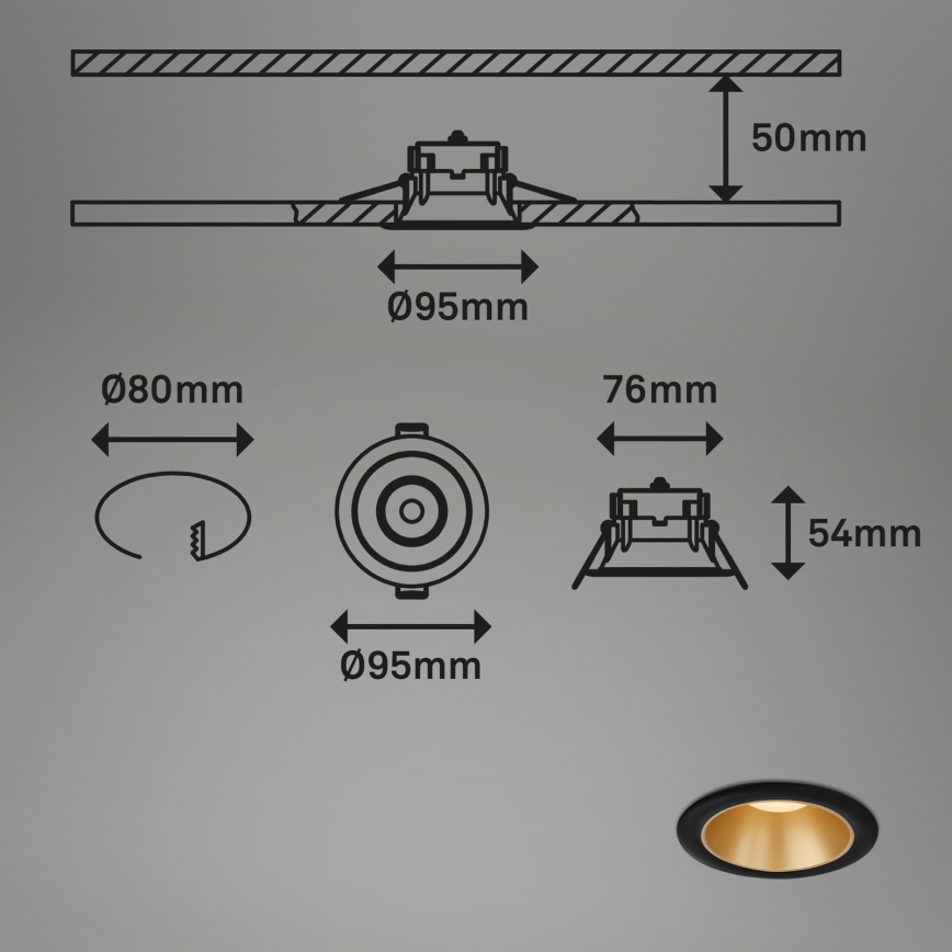 Briloner - SET 3x LED Bathroom recessed light LED/4,9W/230V IP44