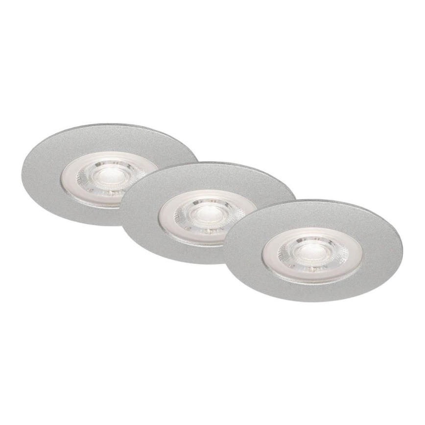 Briloner- SET 3x LED Bathroom recessed light LED/4,9W/230V IP44 silver