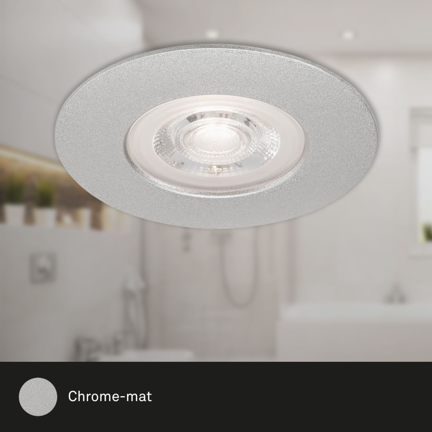 Briloner- SET 3x LED Bathroom recessed light LED/4,9W/230V IP44 silver