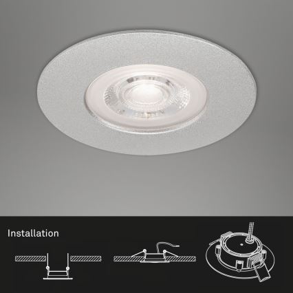 Briloner- SET 3x LED Bathroom recessed light LED/4,9W/230V IP44 silver