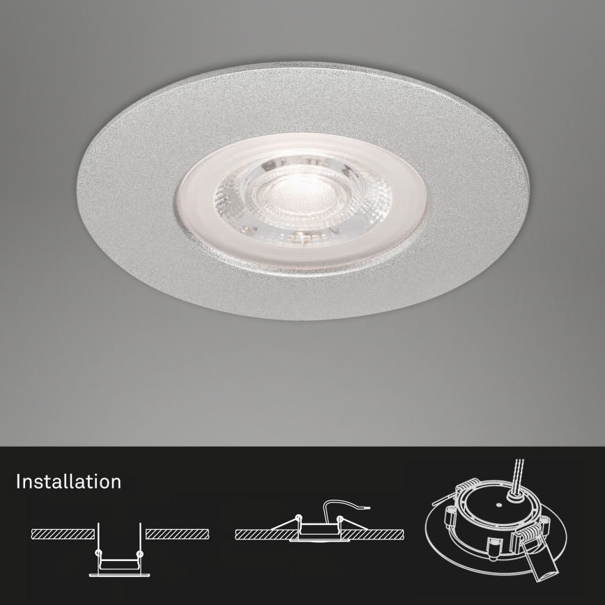 Briloner- SET 3x LED Bathroom recessed light LED/4,9W/230V IP44 silver