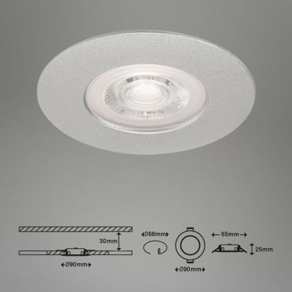 Briloner- SET 3x LED Bathroom recessed light LED/4,9W/230V IP44 silver