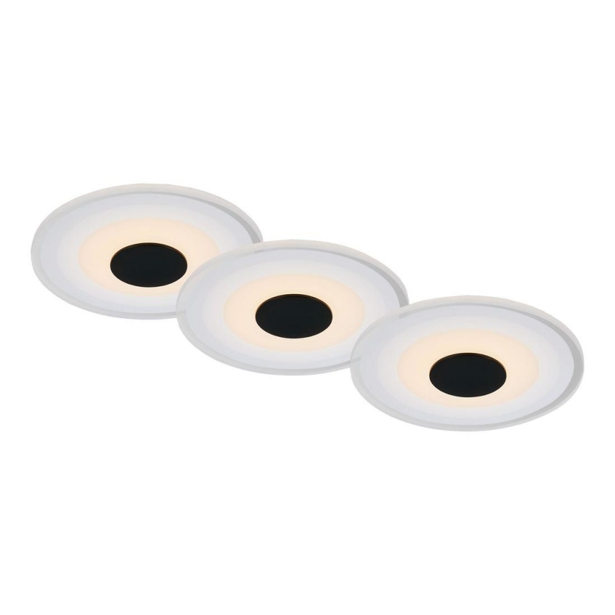 Briloner - SET 3x LED Bathroom recessed light LED/6W/230V IP44 black