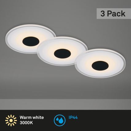 Briloner - SET 3x LED Bathroom recessed light LED/6W/230V IP44 black