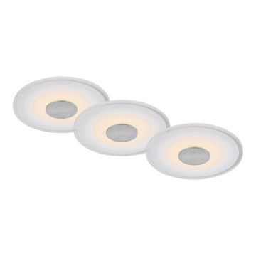 Briloner - SET 3x LED Bathroom recessed light LED/6W/230V IP44 chrome