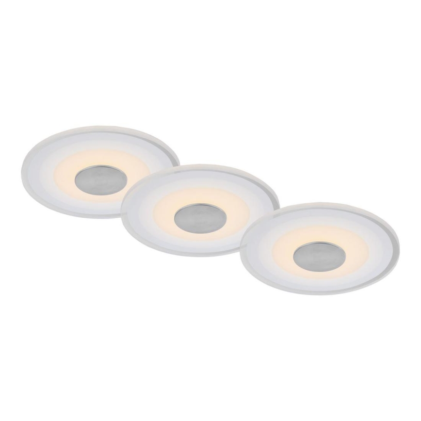 Briloner - SET 3x LED Bathroom recessed light LED/6W/230V IP44 chrome