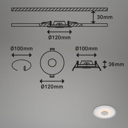 Briloner - SET 3x LED Bathroom recessed light LED/6W/230V IP44 chrome