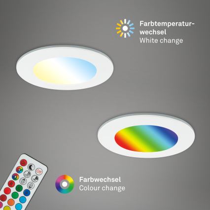 Briloner - SET 3x RGBW LED Dimmable bathroom recessed light LED/4,8W/230V 3000-6500K IP65 + remote control