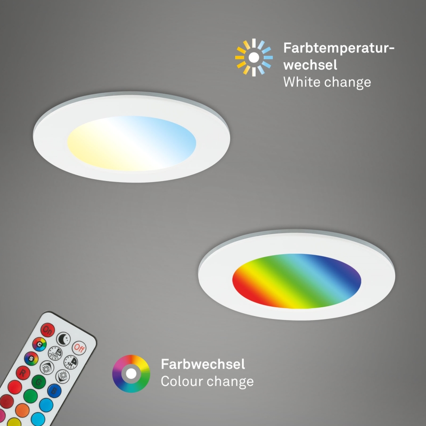Briloner - SET 3x RGBW LED Dimmable bathroom recessed light LED/4,8W/230V 3000-6500K IP65 + remote control