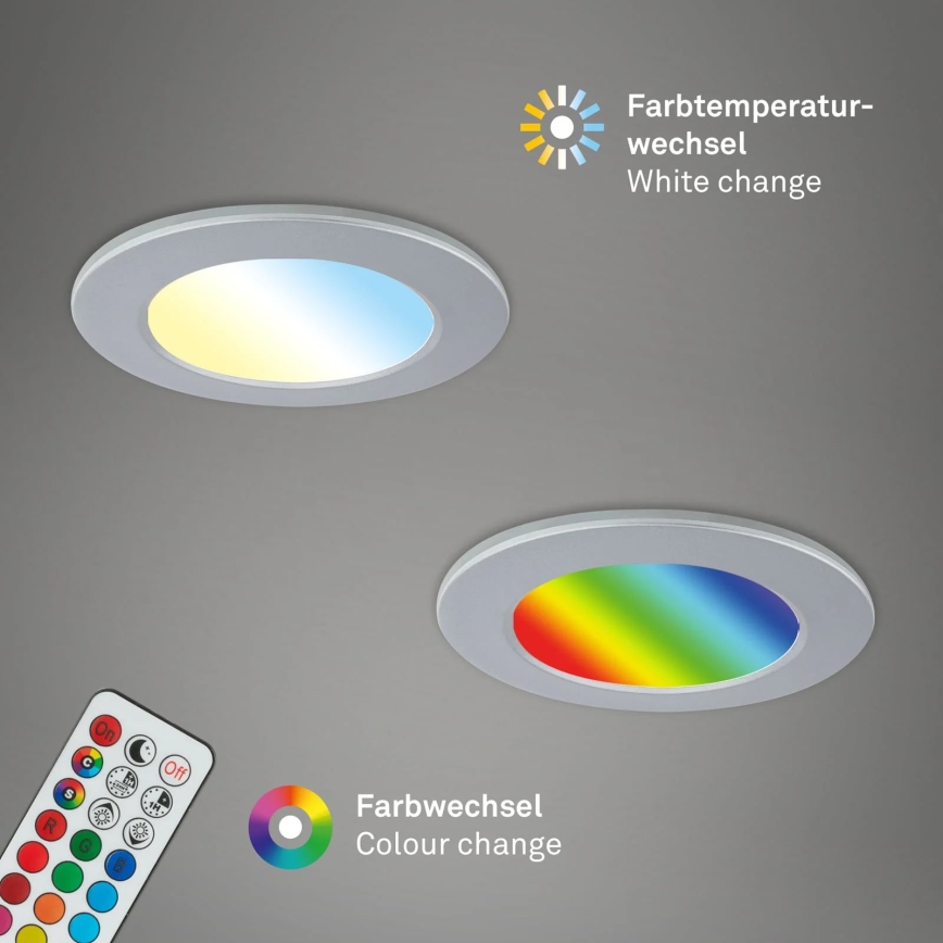 Briloner - SET 3x LED RGBW Dimmable bathroom recessed light LED/4,8W/230V 3000-6500K IP65 + remote control